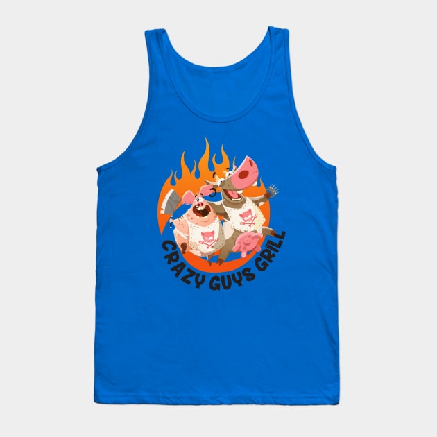 Crazy Guys Grill Tank Top by radbadchad